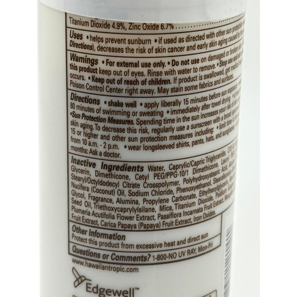 HAWAIIAN TROPIC SUNSCREEN LOTION SKIN NOURISHING MILK COCONUT OIL SPF 50 UVA - Picture 5 of 6